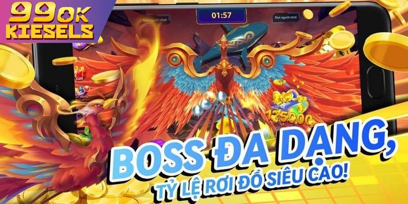 Hệ thống sinh vật biển đa dạng trong game bắn cá thần rồng với đồ họa 3D chi tiết